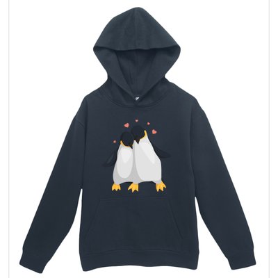 Penguin Couples Gift Wedding Anniversary Valentines Him Her Gift Urban Pullover Hoodie