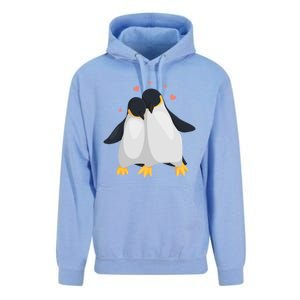 Penguin Couples Gift Wedding Anniversary Valentines Him Her Gift Unisex Surf Hoodie