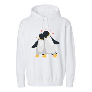 Penguin Couples Gift Wedding Anniversary Valentines Him Her Gift Garment-Dyed Fleece Hoodie