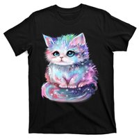 Pastel Cat Galaxy Cute Kitten Colorful Kitty T-Shirt