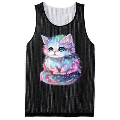 Pastel Cat Galaxy Cute Kitten Colorful Kitty Mesh Reversible Basketball Jersey Tank