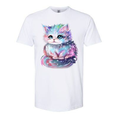 Pastel Cat Galaxy Cute Kitten Colorful Kitty Softstyle® CVC T-Shirt