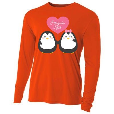 Penguin Couples Gift Wedding Anniversary Valentines Him Her Gift Cooling Performance Long Sleeve Crew