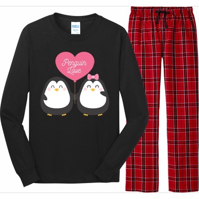 Penguin Couples Gift Wedding Anniversary Valentines Him Her Gift Long Sleeve Pajama Set