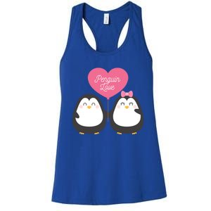 Penguin Couples Gift Wedding Anniversary Valentines Him Her Gift Women's Racerback Tank