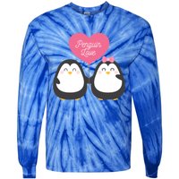 Penguin Couples Gift Wedding Anniversary Valentines Him Her Gift Tie-Dye Long Sleeve Shirt