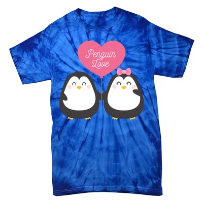 Penguin Couples Gift Wedding Anniversary Valentines Him Her Gift Tie-Dye T-Shirt