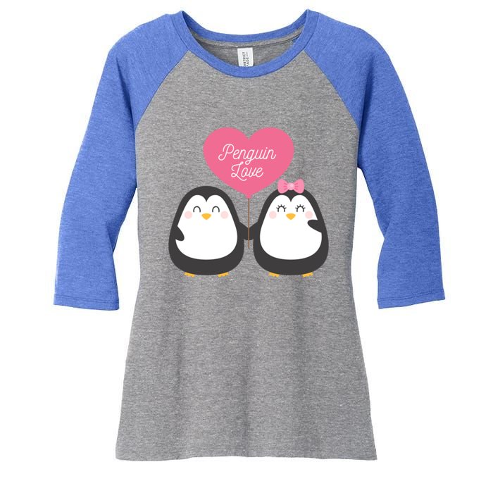 Penguin Couples Gift Wedding Anniversary Valentines Him Her Gift Women's Tri-Blend 3/4-Sleeve Raglan Shirt