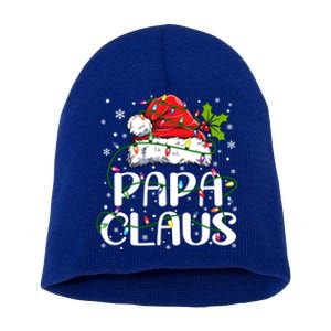 Papa Claus Gift Christmas Lights Pajama Family Matching Gift Short Acrylic Beanie