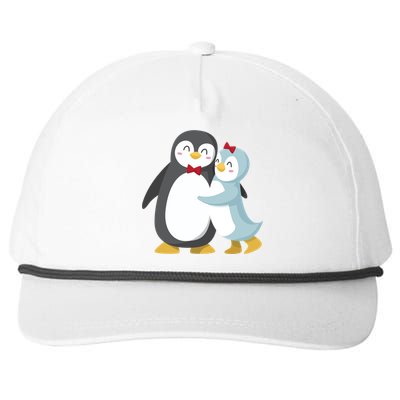 Penguin Couples Gift Wedding Anniversary Valentines Him Her Funny Gift Snapback Five-Panel Rope Hat