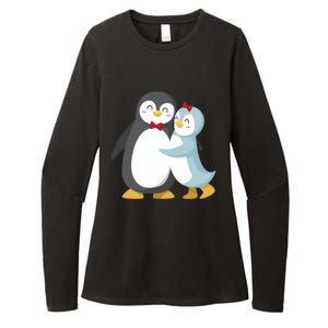 Penguin Couples Gift Wedding Anniversary Valentines Him Her Funny Gift Womens CVC Long Sleeve Shirt