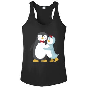 Penguin Couples Gift Wedding Anniversary Valentines Him Her Funny Gift Ladies PosiCharge Competitor Racerback Tank