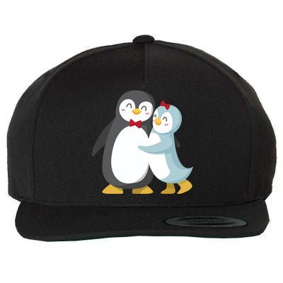 Penguin Couples Gift Wedding Anniversary Valentines Him Her Funny Gift Wool Snapback Cap