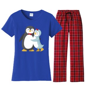 Penguin Couples Gift Wedding Anniversary Valentines Him Her Funny Gift Women's Flannel Pajama Set