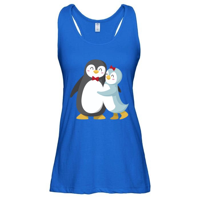 Penguin Couples Gift Wedding Anniversary Valentines Him Her Funny Gift Ladies Essential Flowy Tank