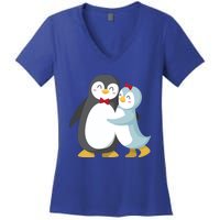 Penguin Couples Gift Wedding Anniversary Valentines Him Her Funny Gift Women's V-Neck T-Shirt