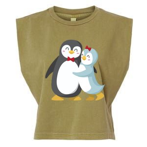 Penguin Couples Gift Wedding Anniversary Valentines Him Her Funny Gift Garment-Dyed Women's Muscle Tee