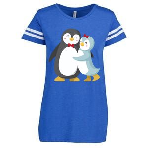 Penguin Couples Gift Wedding Anniversary Valentines Him Her Funny Gift Enza Ladies Jersey Football T-Shirt