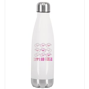 Pink Cow Hat Boots Funny Lets Go  Stainless Steel Insulated Water Bottle