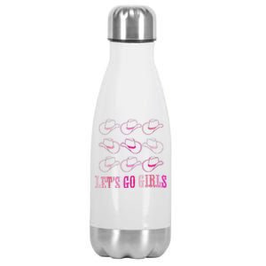 Pink Cow Hat Boots Funny Lets Go  Stainless Steel Insulated Water Bottle