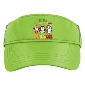 Penguin Christmas Halloween Tis The Hallothanksmas Season Great Gift Adult Drive Performance Visor