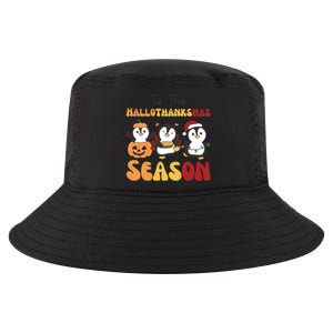 Penguin Christmas Halloween Tis The Hallothanksmas Season Great Gift Cool Comfort Performance Bucket Hat