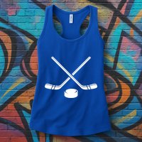 Purple Camo Hockey Purple Camouflage Hockey Sticks Great Gift Womens Tank Top