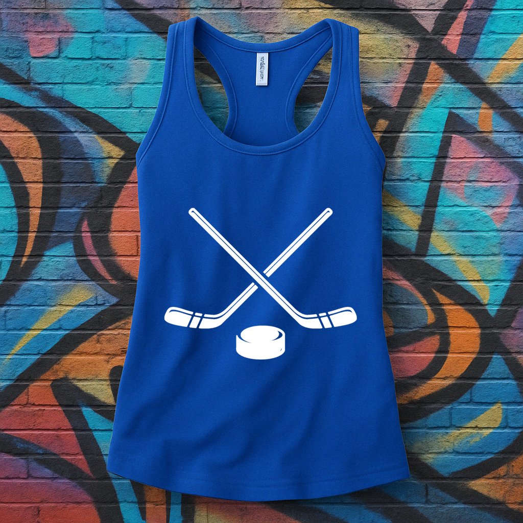 Purple Camo Hockey Purple Camouflage Hockey Sticks Great Gift Womens Tank Top