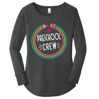 Preschool Crew Happy First Day of School Teacher Women's Perfect Tri Tunic Long Sleeve Shirt