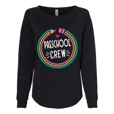 Preschool Crew Happy First Day of School Teacher Womens California Wash Sweatshirt