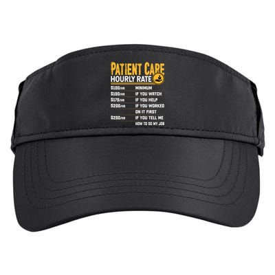 Patient Care Hourly Rate Funny Nursing Nurse Patient Care Great Gift Adult Drive Performance Visor