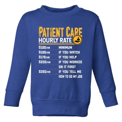 Patient Care Hourly Rate Funny Nursing Nurse Patient Care Great Gift Toddler Sweatshirt