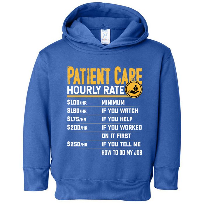 Patient Care Hourly Rate Funny Nursing Nurse Patient Care Great Gift Toddler Hoodie