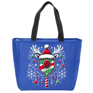 Pickleball Christmas Holiday Reindeer Xmas Pickleball Player Great Gift Zip Tote Bag