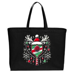 Pickleball Christmas Holiday Reindeer Xmas Pickleball Player Great Gift Cotton Canvas Jumbo Tote