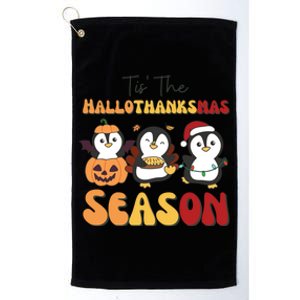 Penguin Christmas Halloween Tis The Hallothanksmas Season Gift Platinum Collection Golf Towel