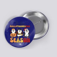 Penguin Christmas Halloween Tis The Hallothanksmas Season Gift Button