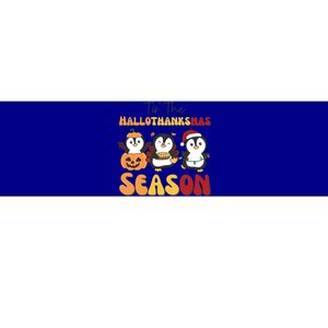 Penguin Christmas Halloween Tis The Hallothanksmas Season Gift Bumper Sticker