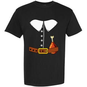 Pilgrim Costume Hat And Thanksgiving Turkey Day Graphic Garment-Dyed Heavyweight T-Shirt