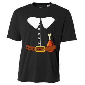 Pilgrim Costume Hat And Thanksgiving Turkey Day Graphic Cooling Performance Crew T-Shirt