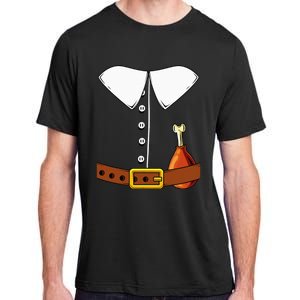 Pilgrim Costume Hat And Thanksgiving Turkey Day Graphic Adult ChromaSoft Performance T-Shirt