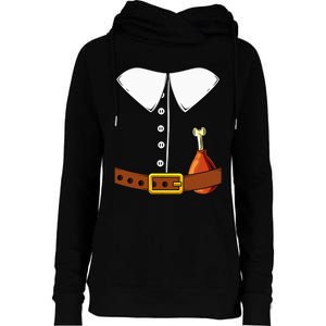 Pilgrim Costume Hat And Thanksgiving Turkey Day Graphic Womens Funnel Neck Pullover Hood