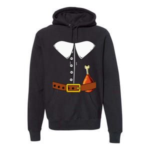 Pilgrim Costume Hat And Thanksgiving Turkey Day Graphic Premium Hoodie