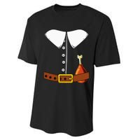 Pilgrim Costume Hat And Thanksgiving Turkey Day Graphic Performance Sprint T-Shirt