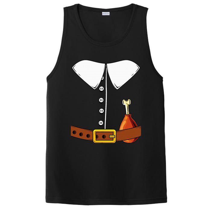 Pilgrim Costume Hat And Thanksgiving Turkey Day Graphic PosiCharge Competitor Tank