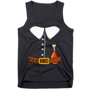 Pilgrim Costume Hat And Thanksgiving Turkey Day Graphic Tank Top