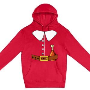 Pilgrim Costume Hat And Thanksgiving Turkey Day Graphic Premium Pullover Hoodie