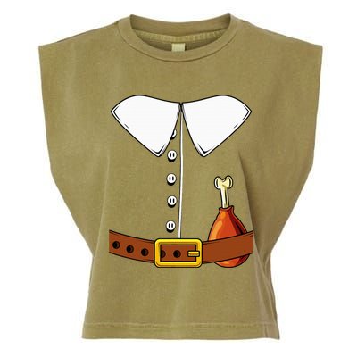 Pilgrim Costume Hat And Thanksgiving Turkey Day Graphic Garment-Dyed Women's Muscle Tee