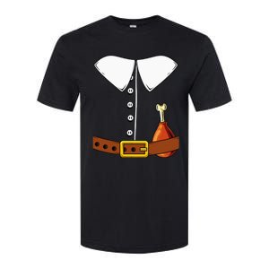 Pilgrim Costume Hat And Thanksgiving Turkey Day Graphic Softstyle CVC T-Shirt