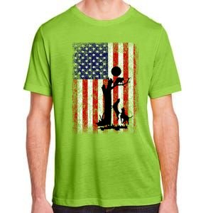 Patriotic Coon Hunting Dogs American Flag Gift Adult ChromaSoft Performance T-Shirt